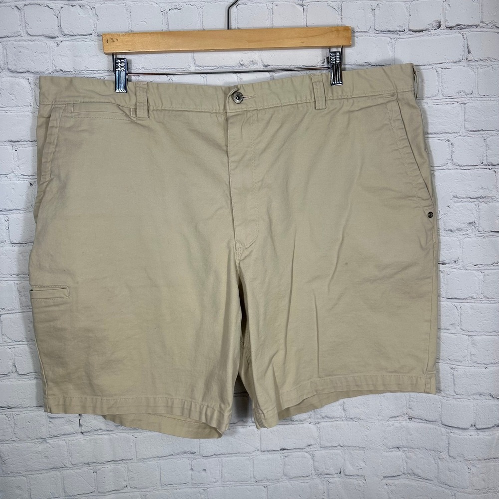 Duluth Trading Co Mens Khaki Tan Canvas Cargo Utility Shorts‎ Size 42 43 x 10
